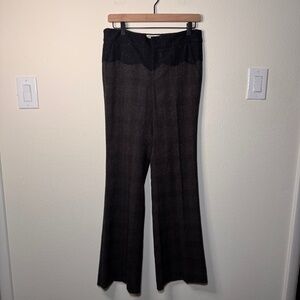 Elevenses Anthropologie The Brighton Pants Women's Size 4 Brown Lace Trim Career